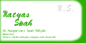 matyas spah business card